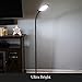 Brightech Litespan Slim LED Floor Reading Lamp - Tall with Adjustable Gooseneck, Dimmable for Living Rooms, Offices & Bedrooms - Black