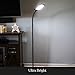 Brightech Litespan Slim LED Lamp, Modern Floor Reading Lamp Over Chair for Living Rooms & Offices, Tall Lamp with Adjustable Gooseneck, Crafts Work Light, Dimmable Standing Lamp for Bedroom - Black