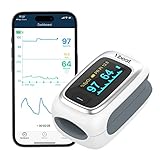 Pulsoximeter, bluetooth oximeter für messung der sauerstoffsättigung im blut, fingerpulsoximeter O2 pulsmessgerät mit OLED Display, Pulsoxymeter mit kostenloser APP und Batterien für Erwachsene Kinder