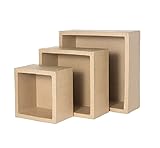 Paper Mache Shadow Boxes-(3 Pieces) This Set of Square Shadowboxes are 3 Different Sizes & are Ready to Decorate. by Factory Direct Craft