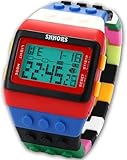 Fashion LED SHHORS Multicolor Rubber Band Sports Wrist Watch Unisex