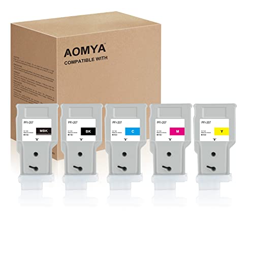 Aomya PFI-207 PFI207 Cartucho de tinta recarregável com chip para impressoras Canon iPF680 iPF685 iP