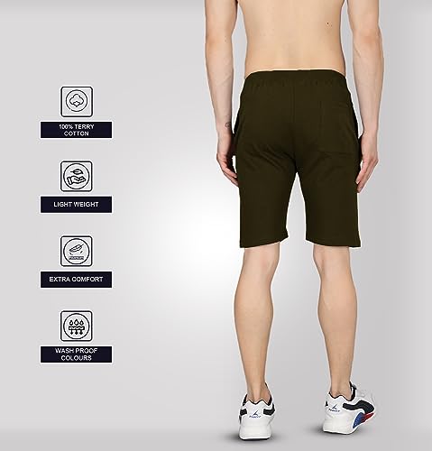 Image of Sleepynuts Regular Fit Terry Cotton Plain Shorts for Men