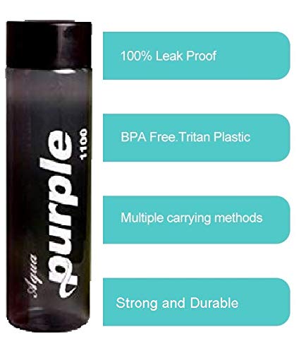 Image of Sjeware Aqua Purple Plastic Water Bottle 1 Litre, Multicolor, Pack of 3 pcs