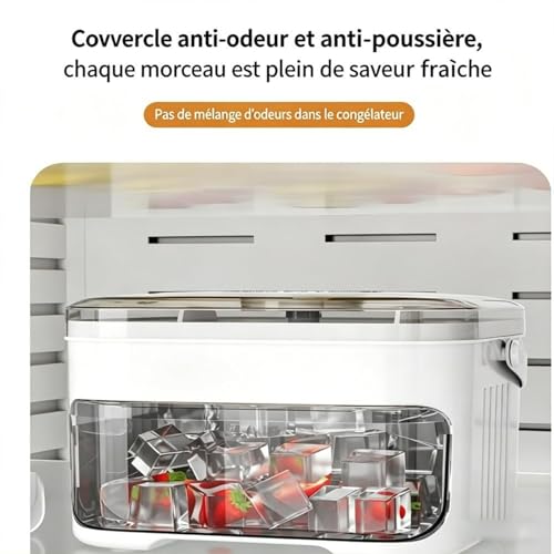 Mini machine à glaçons empilable, démoulage par simple pression et poignée cachée pratique - 7