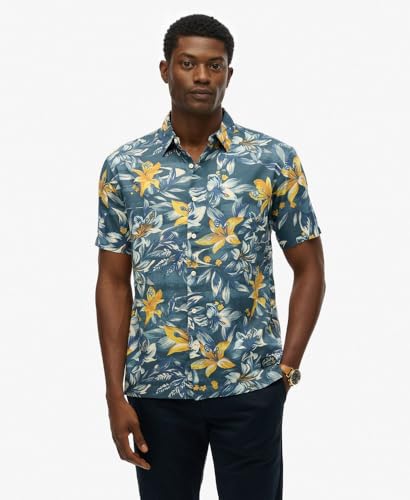 Superdry Para Hombre. M4010947A Camisa Con Estampado Hawaiano Azul (L), Casual, Modal, Manga Corta - 2