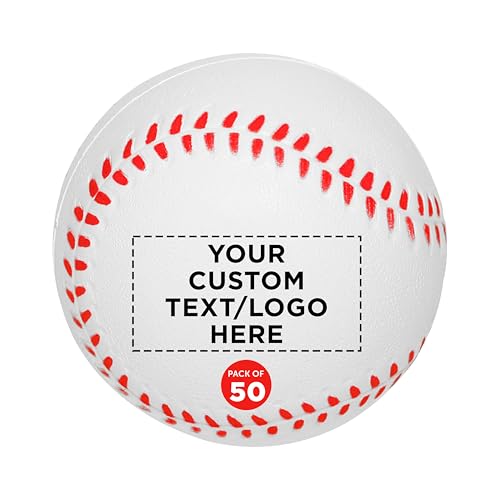 DISCOUNT PROMOS Baseball Shaped Squeeze Balls Set of 50