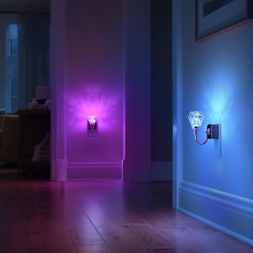 Image of DORESshop Night Light,Diamond Acrylic Night Lights Plug into Wall, 1 Pack