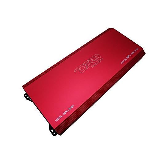 DS18 HOOL-SPL3.5K1 Compeition Amplifier in Red - Class D, Monoblock, 3,500 Watts RMS, MOSFET PSU Transistors, with Remote Subwoofer Level Controller - True Competition Level Amplifier