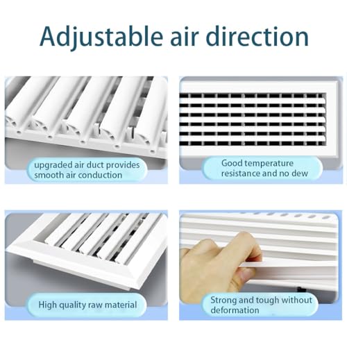 Grille d'aération murale 800x200mm en aluminium rectangulaire pour meubles - 6