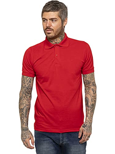 Polo piqué à manches courtes pour homme, Rouge, M Cover
