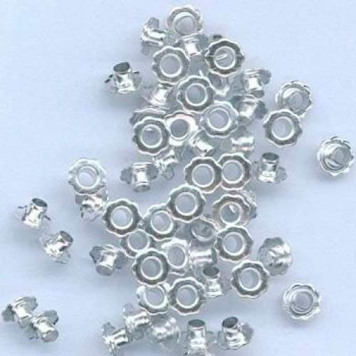 50 eyelets 5 mm fiore / fiore argento