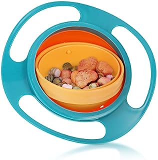 360 Degrees Gyro Bowl, Unspillable Snack Toddler Bowl, Universal Anti Spill Bowl, Magic Bowl for Babies Kids