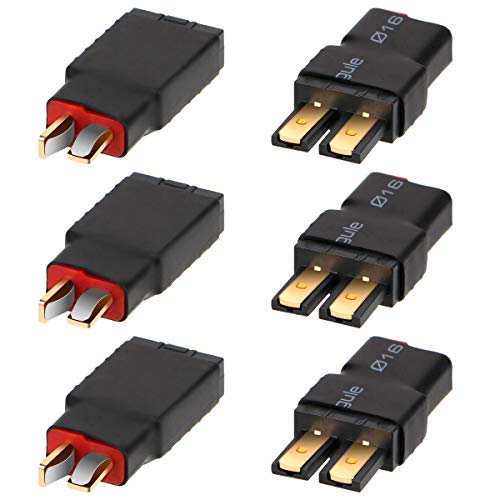 Hootracker 6PCS Deans T Plug to TRX Connector Adapter Male and Female for RC Battery Connectors