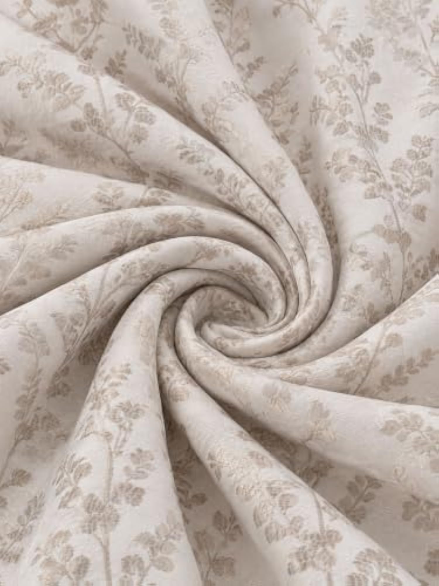 Premium Jacquard Self Leaf Design Beige Color Table Cover