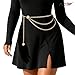 SUOSDEY Pirate Waist Chain Belts for Women Multilayer Metal Belly Chain Belt Fashion Accessories for Dress,Gold