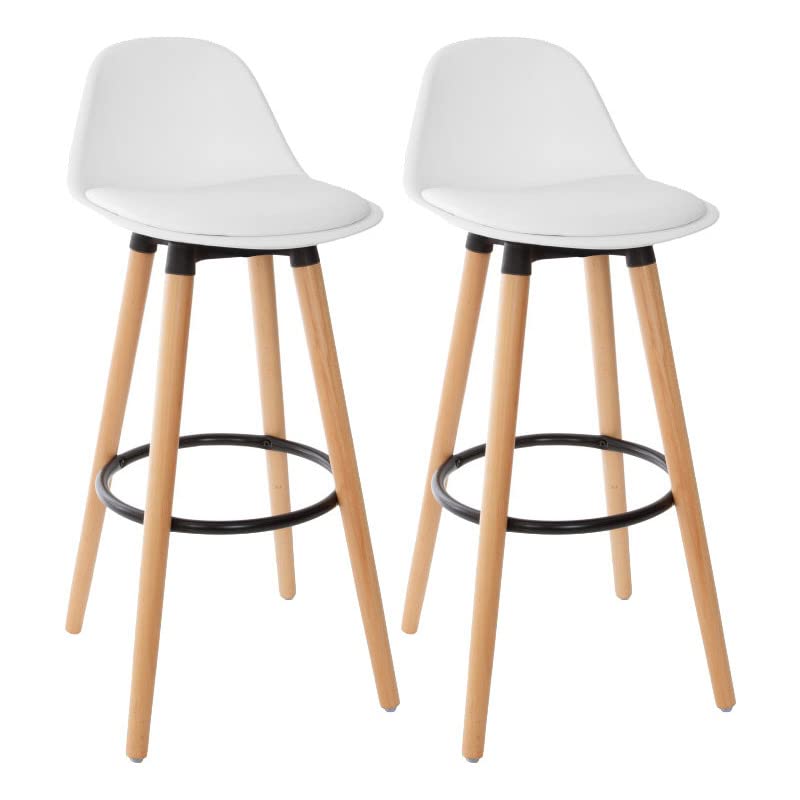 univers decor Lot de 2 tabourets Bar déco Style scandinave Maxon Atmosphera (2, Blanc)