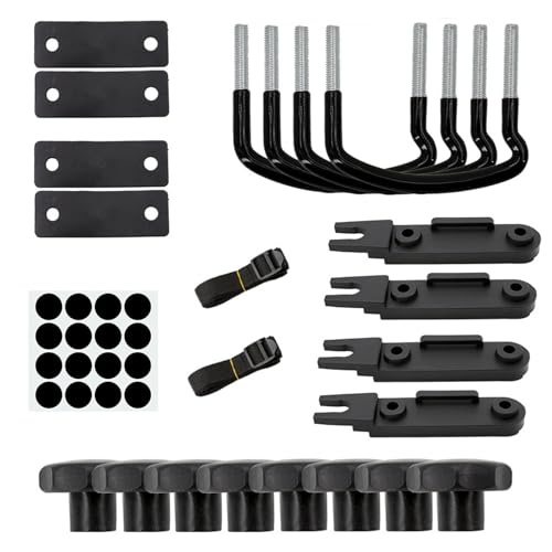 Titgoes Roof Box U-bolt Clamp Set, Metal Cargo Carrier Rack Bolt Kit, Roof Rack Brackets with Lock Nuts, Universal Automotive Exterior Mounting Parts for Most Cars, SUVs, Trucks, Vans (Black)