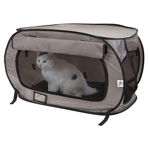 SportPet Designs Large Pop Open Kennel, Portable Cat Cage Kennel, Waterproof Pet bed, Carrier...