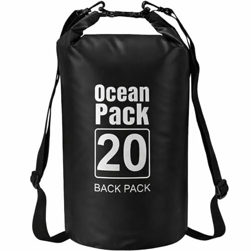 Image of Waterproof Ocean Dry Bag, Roll Top Floating Waterproof Sack for Beach, Swimming, Kayaking, Boating, Fishing, Camping, Hiking & Water Sports (20 Liter)