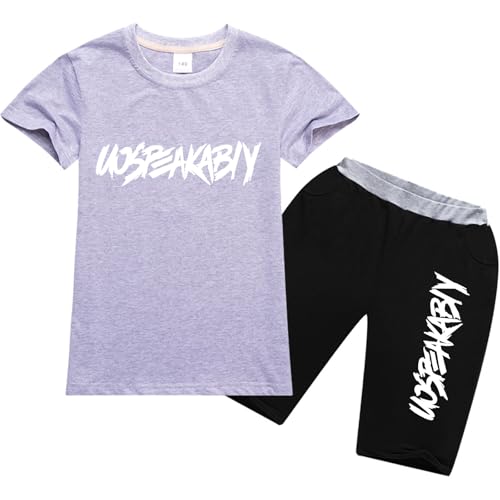 Image of amropi Boys Shorts Set Cotton T-Shirt and Short Pants 2 Pieces Summer Tracksuit for Age 2-12 Years