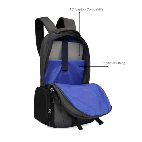 Image of United Colors of Benetton Turf 24L Laptop Backpack - Blue+Navy, Fits 15-inch Laptop, Water-Resistant with Secure Buckle, for Students & Commuters