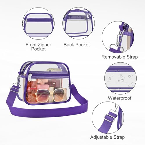 Image of USPECLARE Clear Bag for Stadium Events Clear Sports Fan Handbags Purses