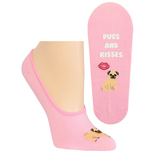 Hot Sox Women's Pugs and Kisses Liner Socks