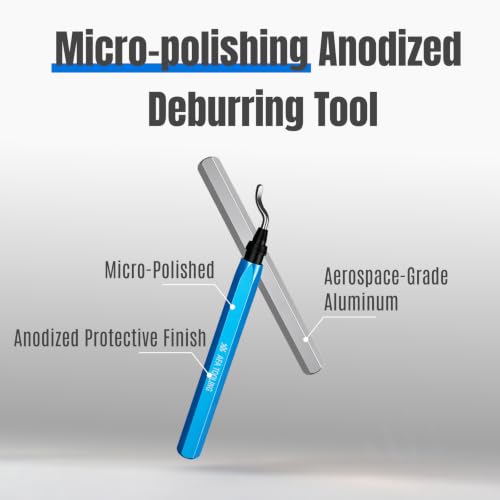 Image of AFA Tooling Deburring Tool, 11 M2 HSS Blades, CNC Anodized Aluminum Handle