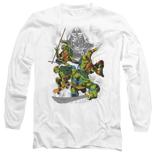 T-shirt TMNT Shredder imprimé comic rétro manches longues coupe mixte