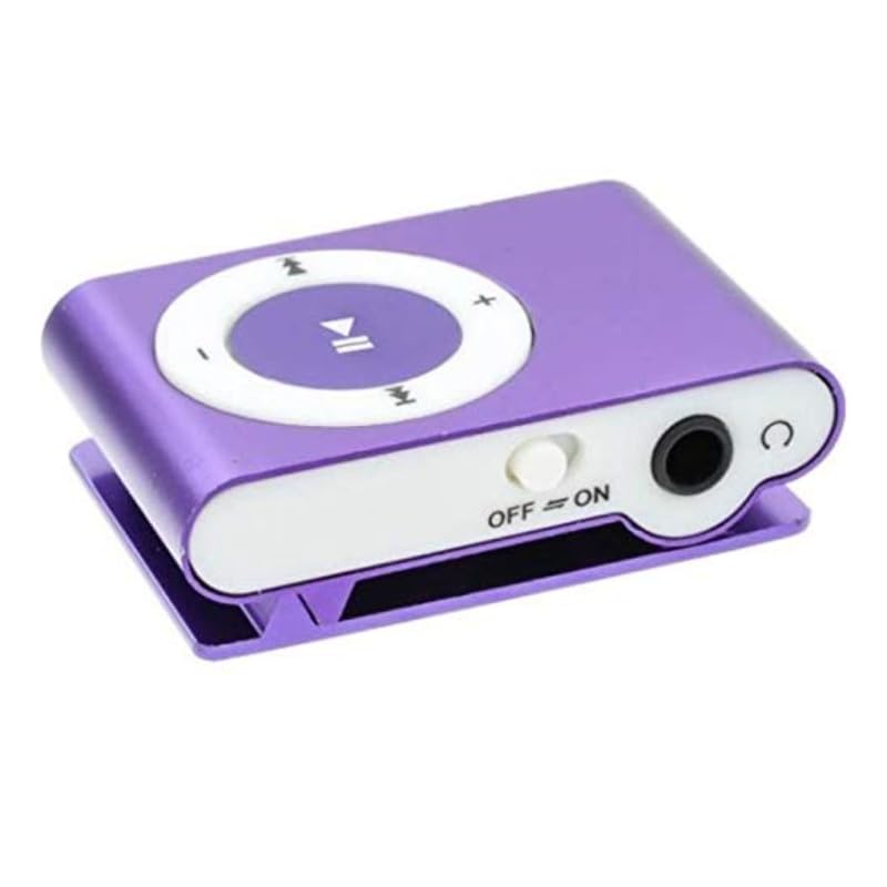 Elevea 𝟏𝟓 𝐘𝐞𝐚𝐫𝐬 𝐆𝐮𝐚𝐫𝐚𝐧𝐭𝐞𝐞, Sports Clip MP3 Music Player, Purple Mini Pocket Audio, Lossless HiFi, Expandable Memory, Headphones Included, Gym, Travel, Memory Card Not Included
