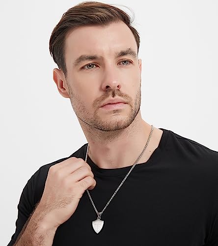 Lemu Mens Cross Necklace Shield Armor of God Pendant with Bible Verse Joshua 1:9 Stainless Steel2