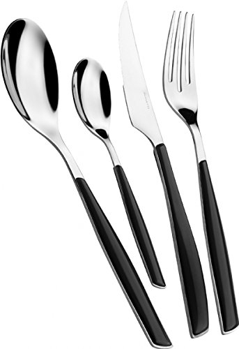 Ménagère Bugatti Glamour noir 24 pièces pour une table élégante au quotidien