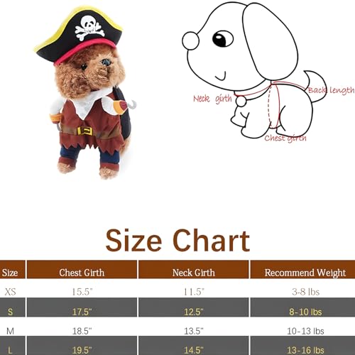Nacoco 2015PIRATES-SMALL Pet Dog Costume Pirates Of The Caribbean Style thumb #2