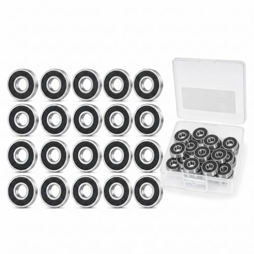VORTRACK 608RS Ball Bearings (20 Pack) – Double Rubber Sealed...