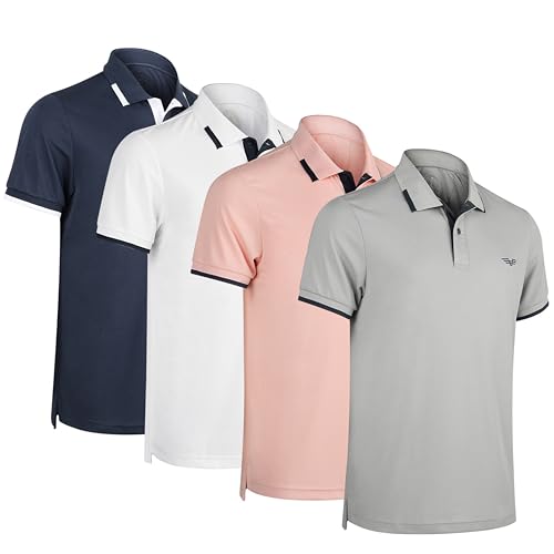 Albert Morris Mens Short Sleeve Polo Shirts Regular Fit Moisture Wicking Performance Polyester 4-Pack product thumbnail 13