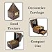vrinda Wooden Pyramid Cone/Charcoal Burner with Storage Net Carving
