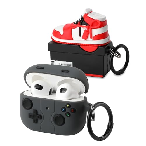 Image of [2Pack] Gedicht for Airpods 3rd Generation Case, Funny 3D Cartoon Game Console Shoe Box Design Silicone Soft Cases for Airpods 3rd Case Cover, with Keychain Kids Women Men for Airpods 3 Case