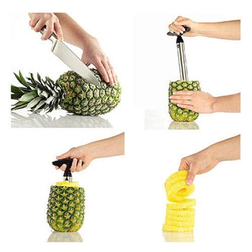 A-Plus Shopping Stainless Steel Pineapple Handheld Fruit Corer Slicer Cutter Peeler Kitchen Tool
