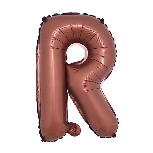 Chocolate Color Letter Number Foil balloons 1pc 16inch Alphabet Digital Inflatable Balloons Wedding birthday Party DIY Decorations (16 inch Chocolate R)