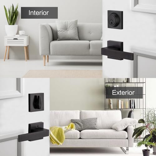 NCSEN Front Door Locksets with Deadbolt, Black Door Handles, Combination Door Lock, Oil Rubbed Bronze Exterior Door Lever… - Image 2