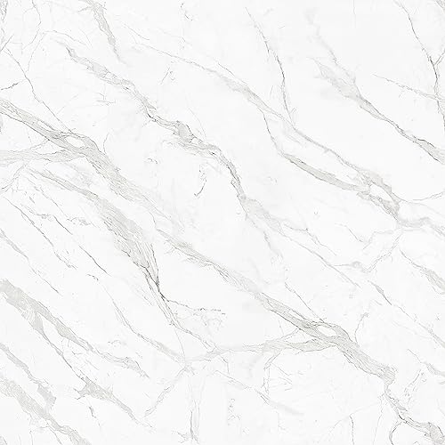 Piso Porcelanato Autocolante Mármore Branco Decoração Luxo Banhei...