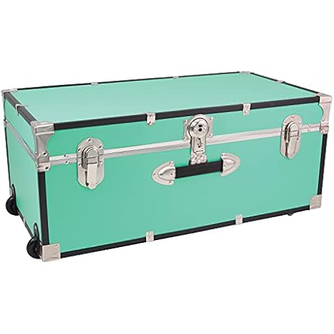 Seward Trunk Traveler 30" Trunk with Wheels & Lock, Teal Cover