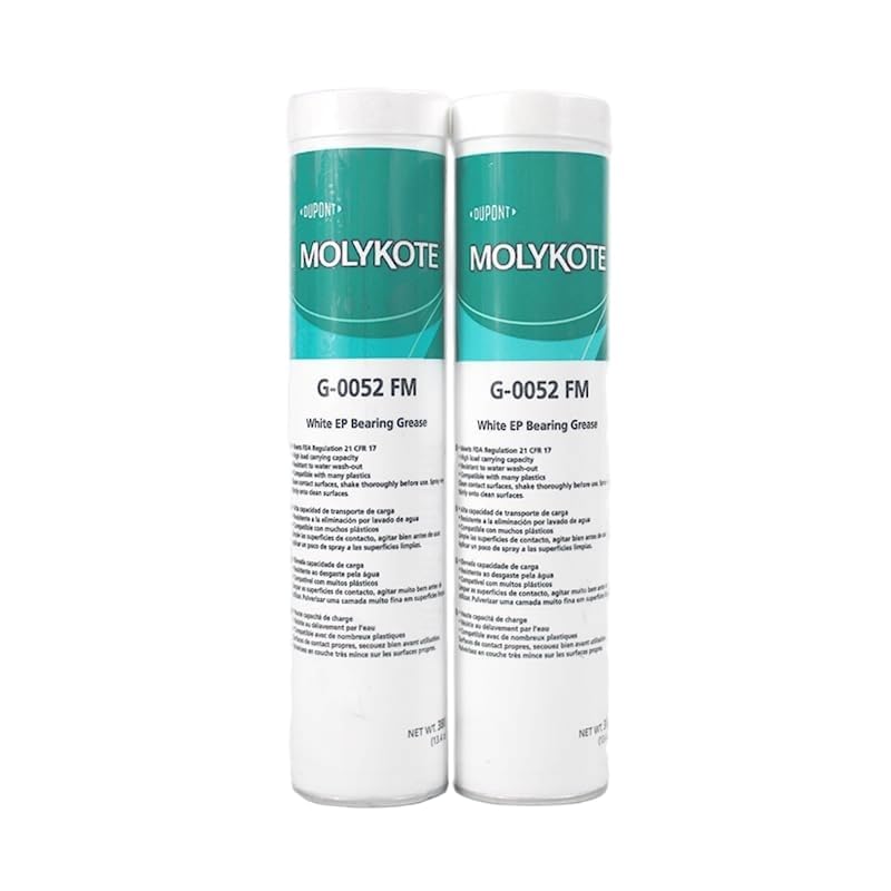 Molykote G-0052 FM White EP Bearing Grease 380g Grasa Lubricante Multipropósito Grado Alimenticio Alta Carga Rodamientos Cadenas Base MO Aluminio