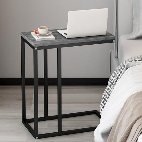Mesa de noche compacta deslizable con estructura en C para ordenador portátil