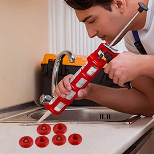 Image of Caulk Cap, Universal Caulk Saver Cap for Seal Caulking Tubes, Caulk Saver Cover Sealer for Sealing and Preserving,Caulk,Silicone,Red (100)