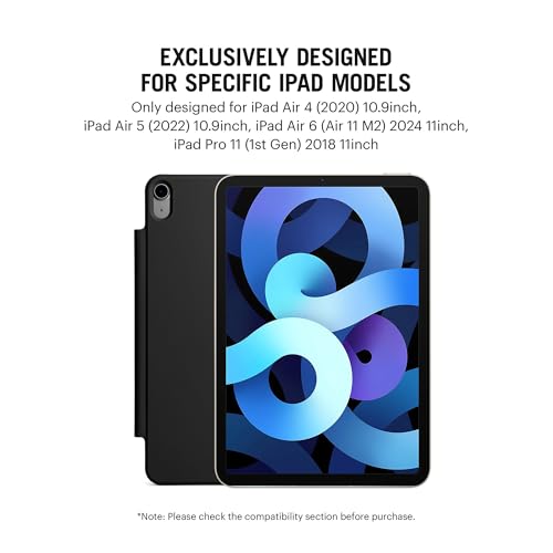 Image of DailyObjects Pleat Y-Fold Magnetic Case for iPad Air 11-Inch (M3, 2025 / M2, 2024) / iPad Air 10.9-Inch (5th Gen, 2022 / 4th Gen, 2020) / iPad Pro 11-Inch (1st Gen, 2018) - Black