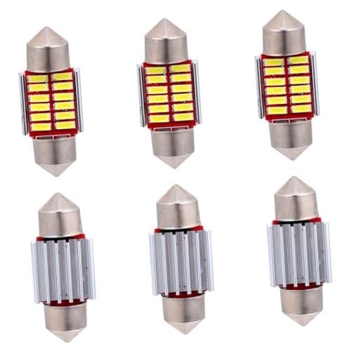 Hemobllo 6 Piezas Luz De Techo Bombillas Led Para Coche Luces De Xenón Luces De Matrícula Para Coche Iluminación Interior Para