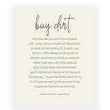 Buy Dirt - Inspirational Country Song Lyrics Wall Art Print, 8x10 ' Unframed Poster for Home or Office Decor, Perfect for Country Music Fans - Ideal Gift for Housewarming, Wedding, or Family Decor