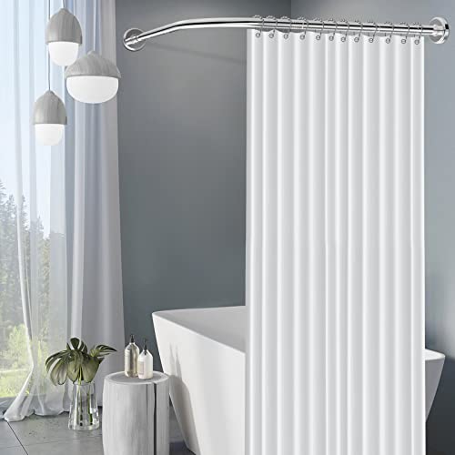 Asta per tenda da doccia a forma di L in acciaio